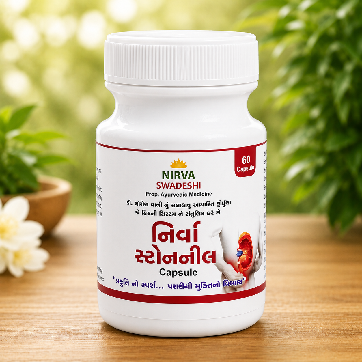 નિર્વા સ્ટોનેનિલ કિડની સ્ટોન કેર કોમ્બો પેક | કેપ્સ્યુલ + સિરપ + પાઉડર